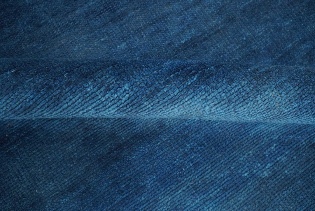 Solid Plane Blue Hand knotted Contemporary Custom Made wool Area Rug - The Rug Decor