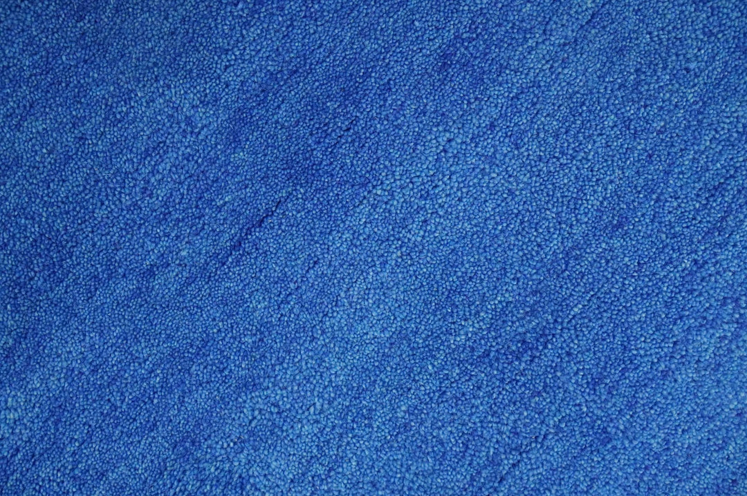 Solid Plane Blue Woolen Hand Tufted Multi Size Southwestern Gabbeh wool area Rug - The Rug Decor