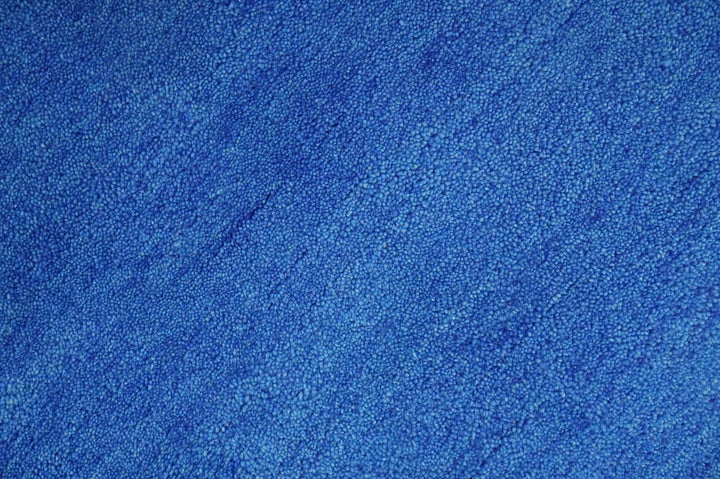 Solid Plane Blue Woolen Hand Tufted Multi Size Southwestern Gabbeh wool area Rug - The Rug Decor