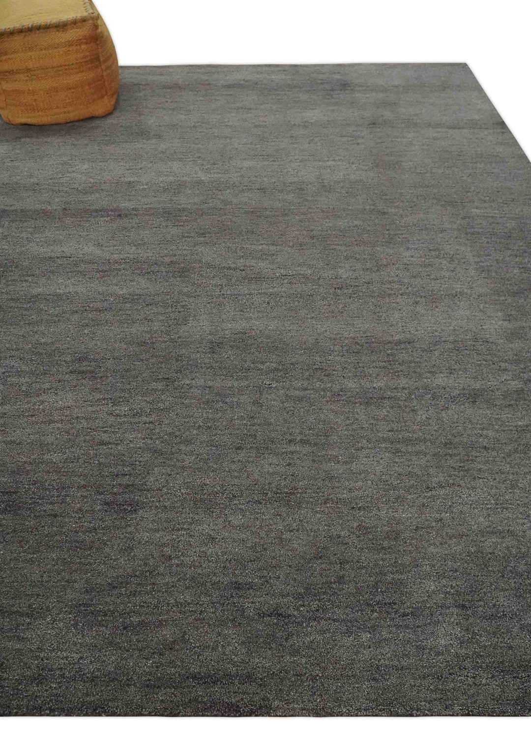 Solid Plane Charcoal Woolen Hand Tufted Gabbeh wool area Rug - The Rug Decor