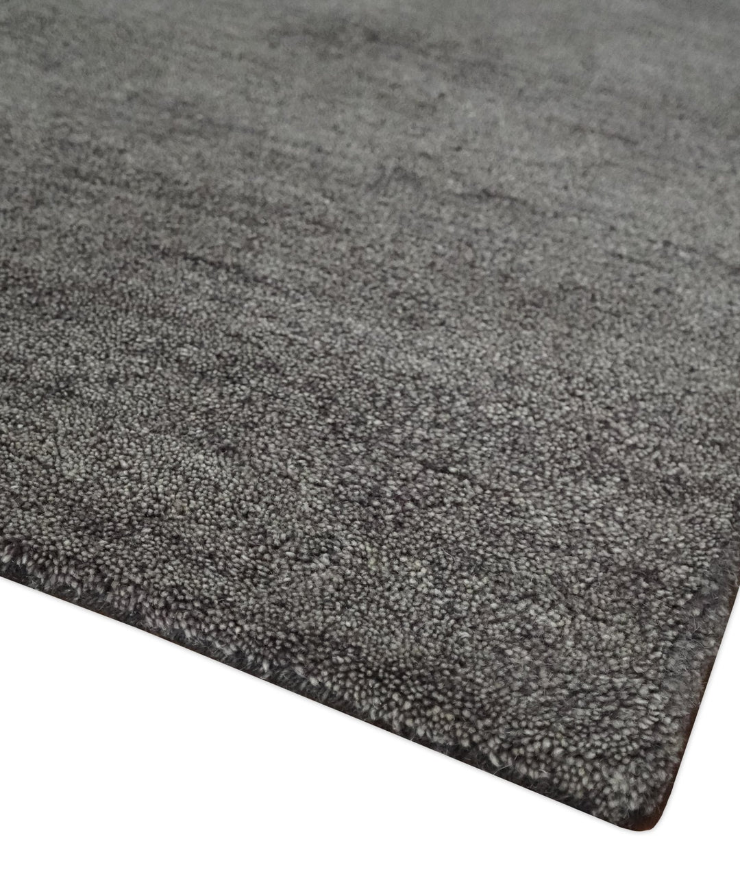 Solid Plane Charcoal Woolen Hand Tufted Southwestern Gabbeh 8x10 wool area Rug - The Rug Decor