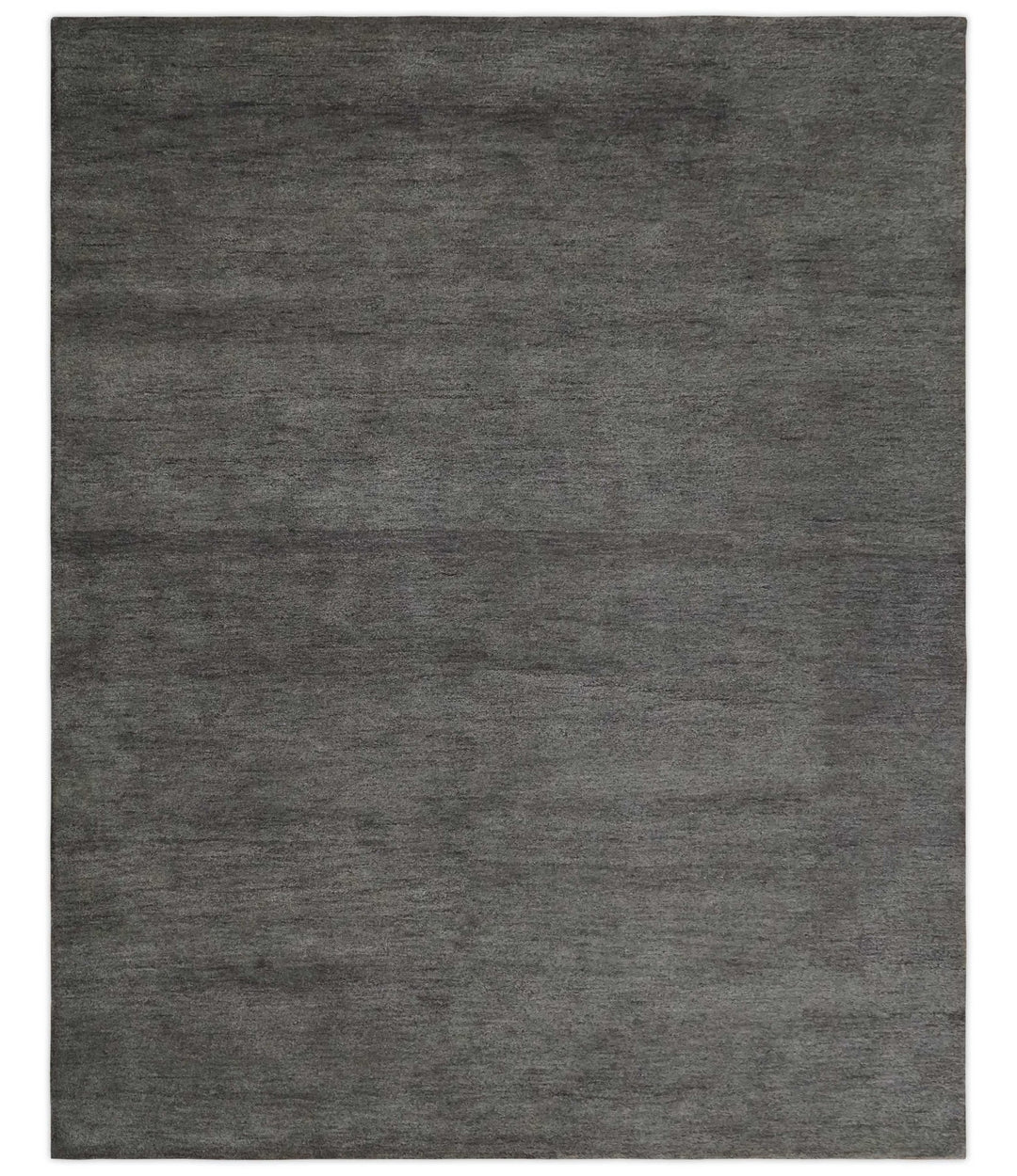 Solid Plane Charcoal Woolen Hand Tufted Southwestern Gabbeh 8x10 wool area Rug - The Rug Decor
