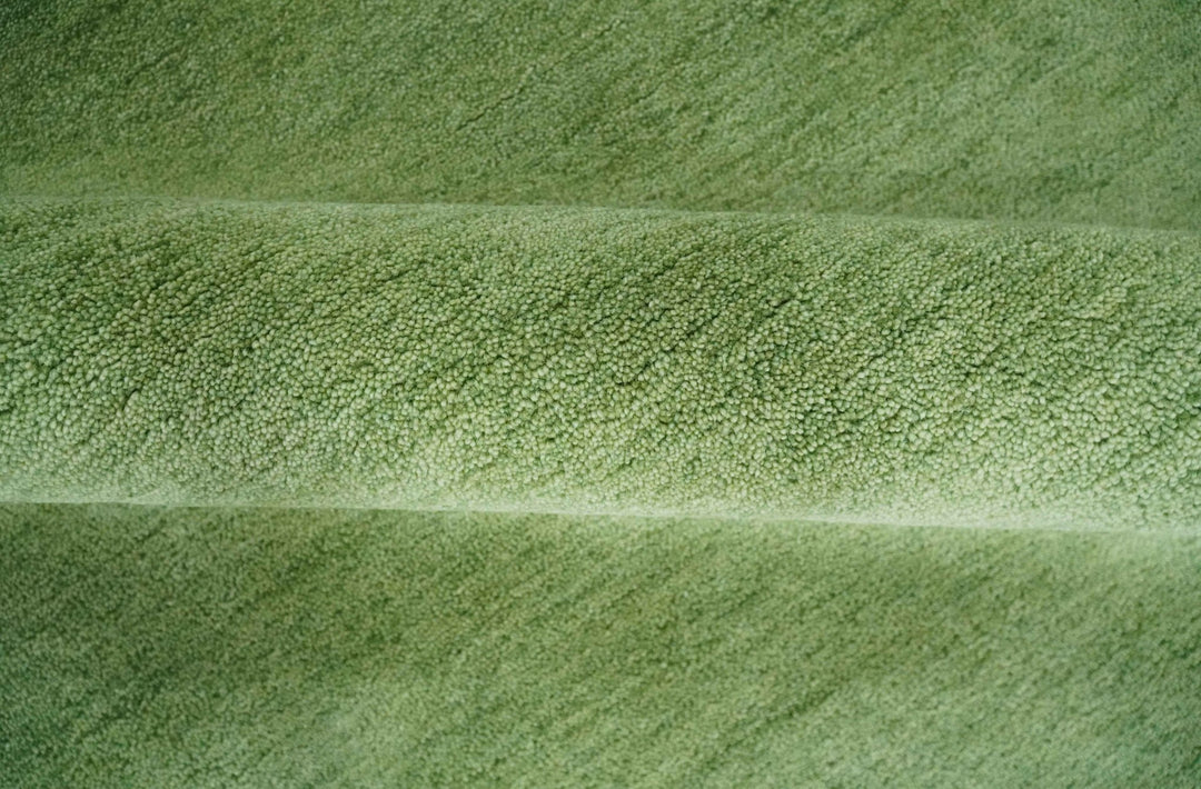 Solid Plane Green Woolen Hand Tufted Southwestern Gabbeh wool area Rug - The Rug Decor