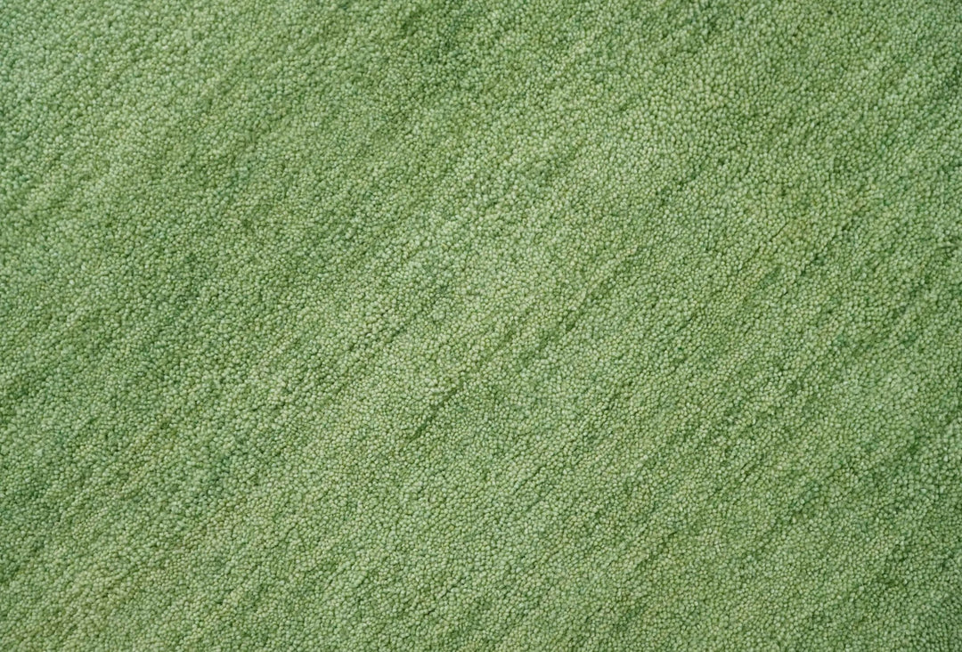 Solid Plane Green Woolen Hand Tufted Southwestern Gabbeh wool area Rug - The Rug Decor