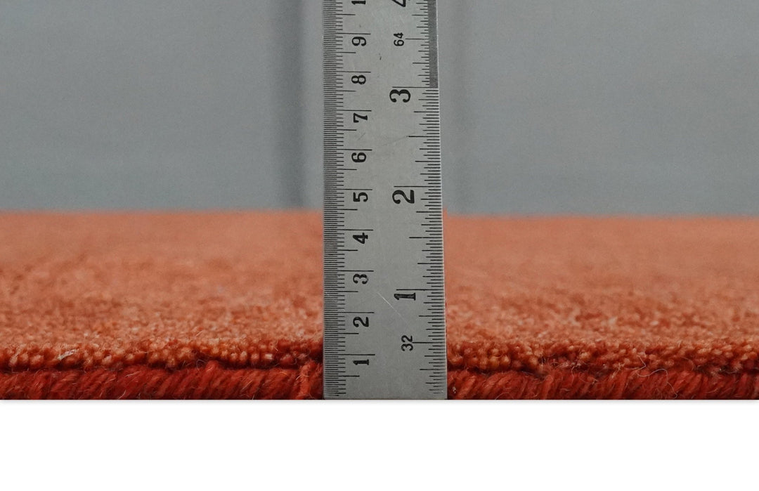 Solid Plane Rust Woolen Hand Tufted 8x10 wool Rug - The Rug Decor