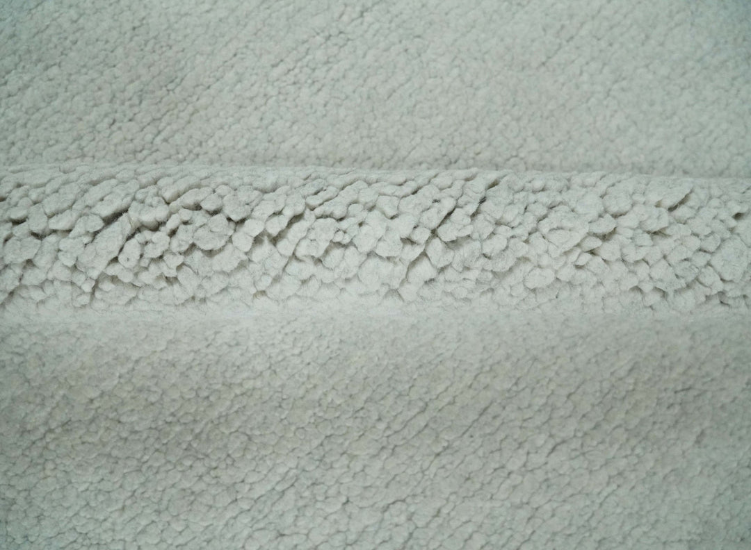 Solid plane Silver Hand Knotted 8x10 Wool Area Rug - The Rug Decor