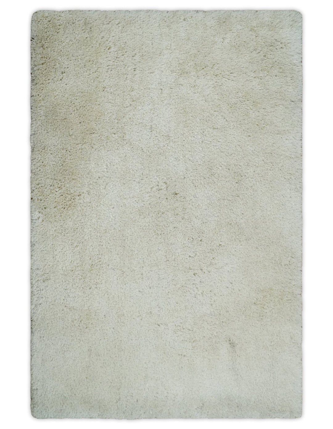 Solid Plush and Soft 3x5, 4x6 and 5x7 Hand Woven Shag Ivory Area Rug | SHAG1 - The Rug Decor