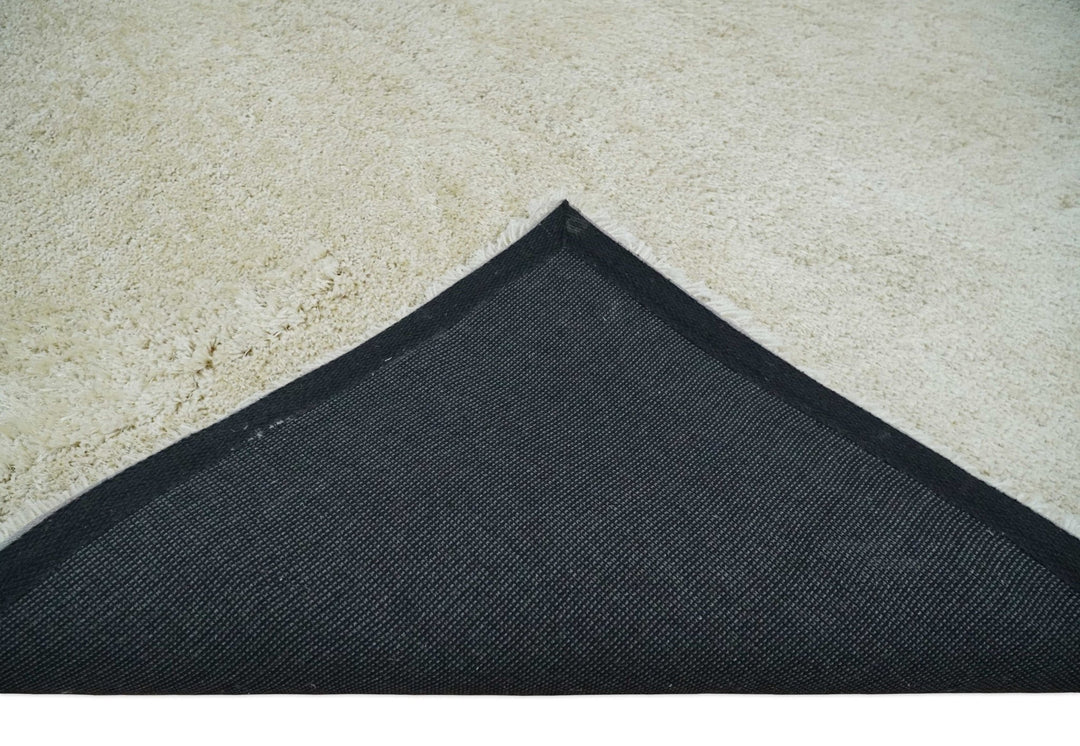 Solid Plush and Soft 3x5, 4x6 and 5x7 Hand Woven Shag Ivory Area Rug | SHAG1 - The Rug Decor