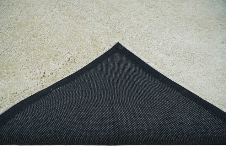 Solid Plush and Soft 3x5, 4x6 and 5x7 Hand Woven Shag Ivory Area Rug | SHAG1 - The Rug Decor