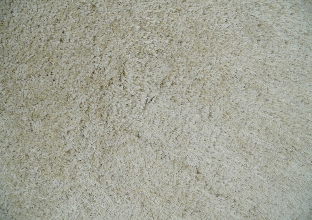 Solid Plush and Soft 3x5, 4x6 and 5x7 Hand Woven Shag Ivory Area Rug | SHAG1 - The Rug Decor
