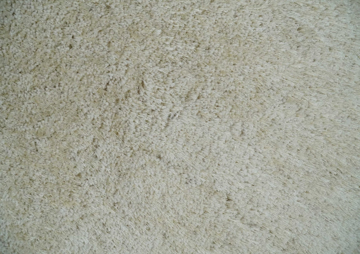 Solid Plush and Soft 3x5, 4x6 and 5x7 Hand Woven Shag Ivory Area Rug | SHAG1 - The Rug Decor