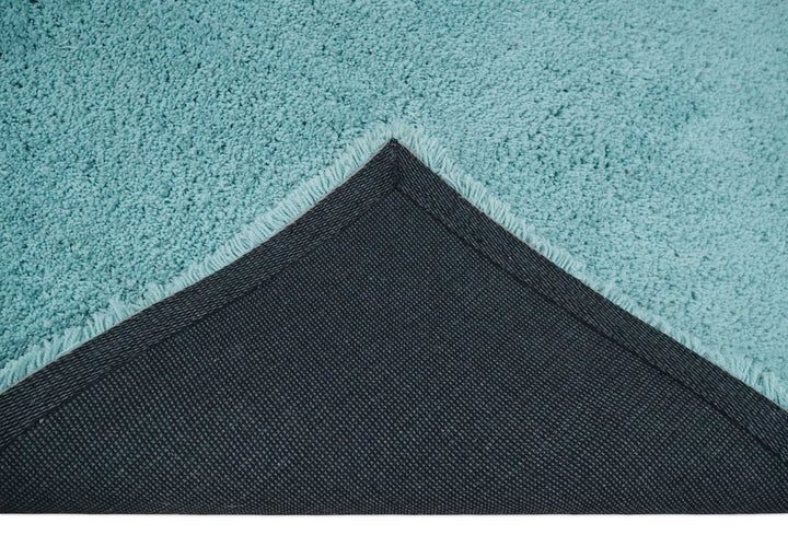 Solid Plush and Soft 3x5, 4x6 and 5x7 Hand Woven Shag Teal Area Rug - The Rug Decor