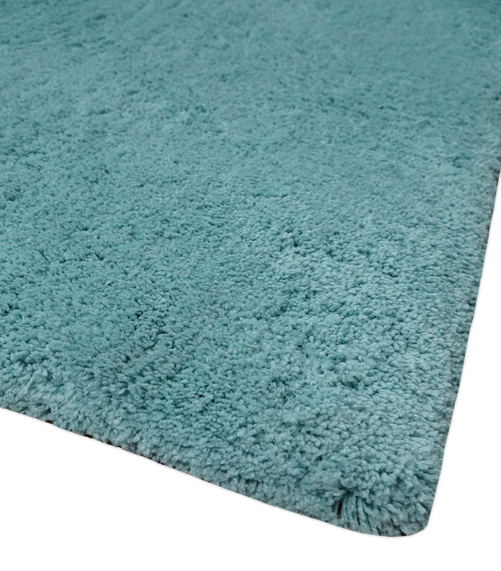 Solid Plush and Soft 3x5, 4x6 and 5x7 Hand Woven Shag Teal Area Rug - The Rug Decor