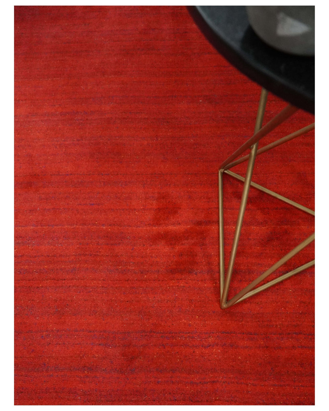 Solid Red Scandinavian 5x7 Blended Wool Flatwoven Area Rug, Dinning, Kids Rug | HL15 - The Rug Decor