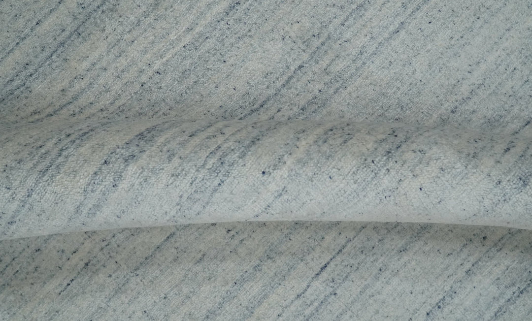 Solid Silver and White Scandinavian 5x7 Blended Wool Flatwoven Area Rug | HL22 - The Rug Decor