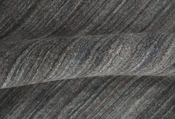 Solid Silver Shaded Scandinavian 5x7 Blended Wool Flatwoven Area Rug | HL23 - The Rug Decor