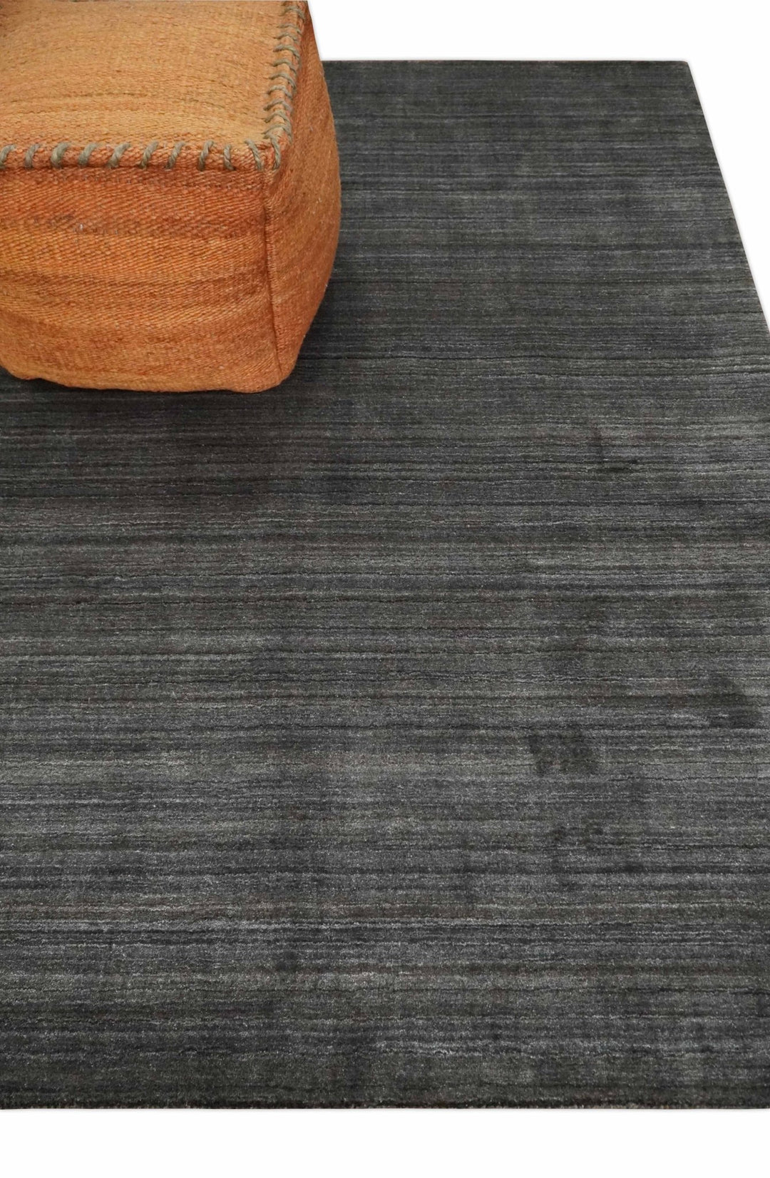 Solid Silver Shaded Scandinavian 5x7 Blended Wool Flatwoven Area Rug | HL23 - The Rug Decor