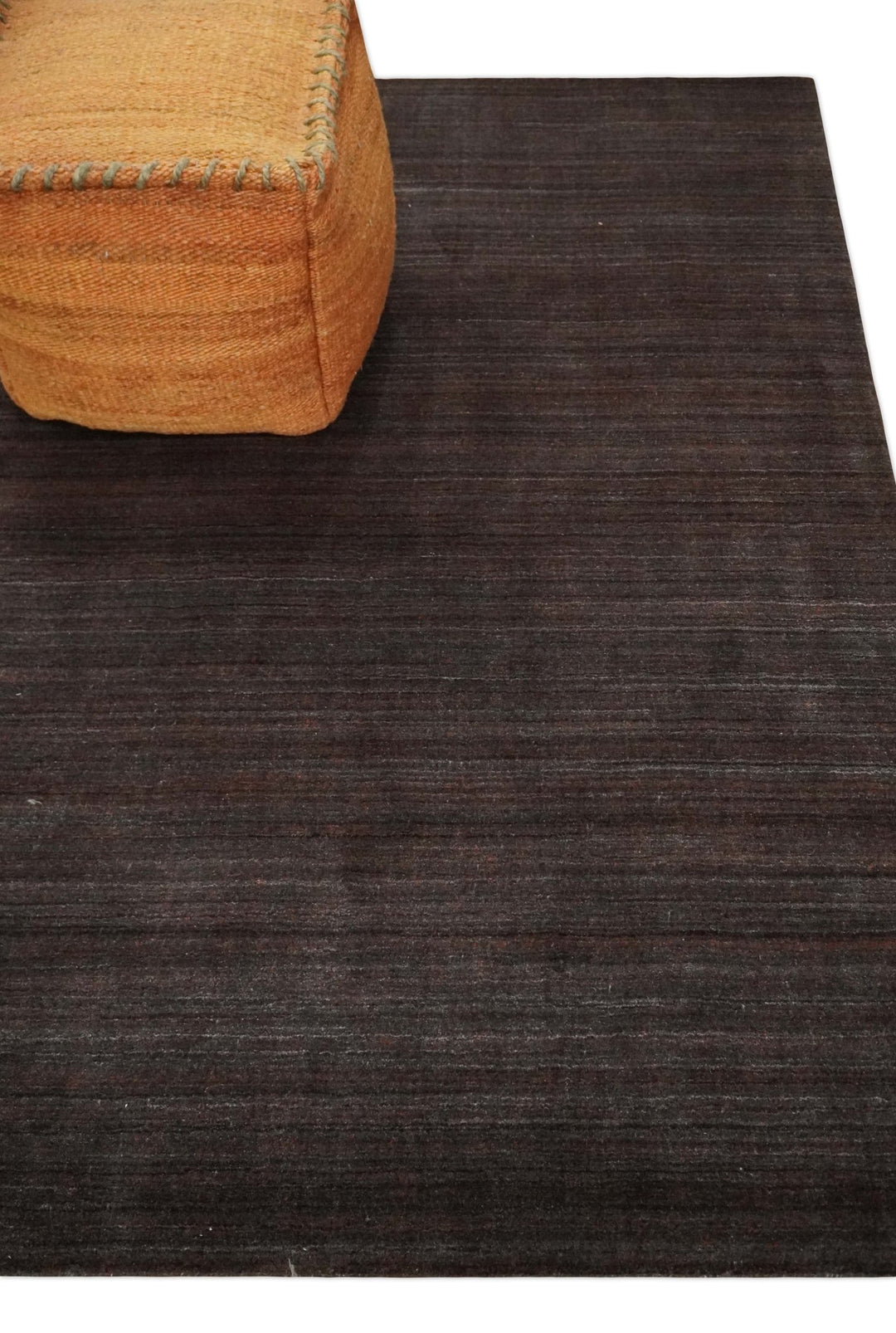 Solid Tan Scandinavian 5x7 Blended Wool Flatwoven Area Rug, Dinning, Kids Rug | HL19 - The Rug Decor