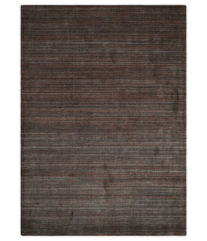 Solid Tan Scandinavian 5x7 Blended Wool Flatwoven Area Rug, Dinning, Kids Rug | HL19 - The Rug Decor