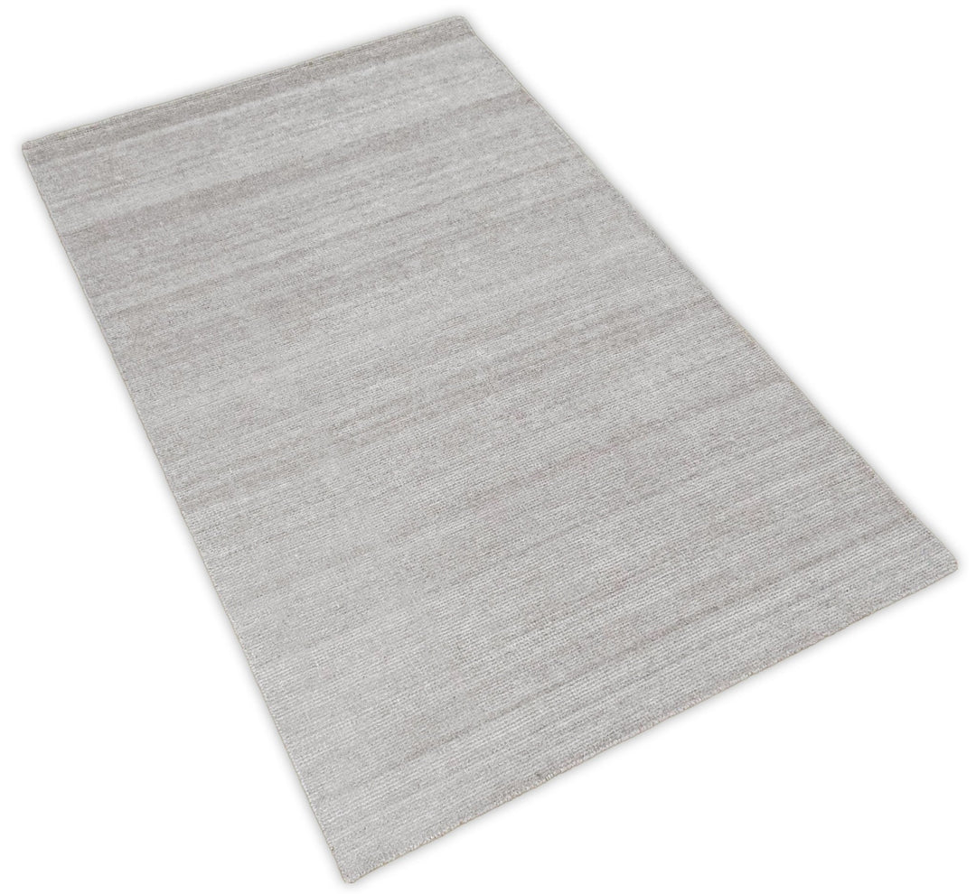 Solid Taupe Silver Rug | Made with wool and viscose blend | TRD171 - The Rug Decor