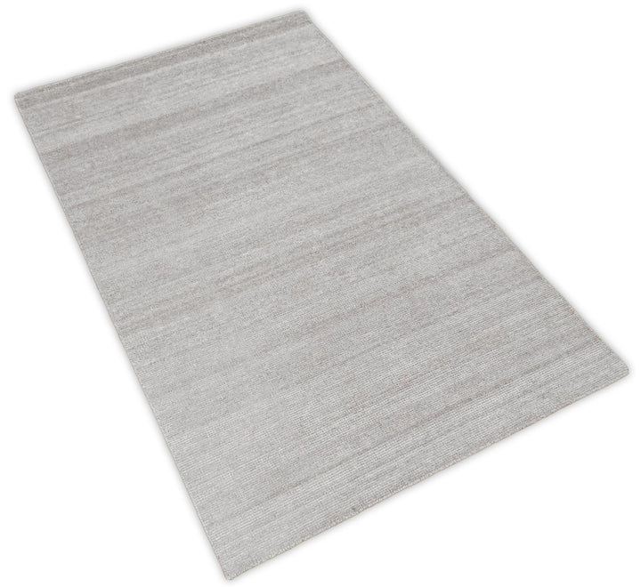Solid Taupe Silver Rug | Made with wool and viscose blend | TRD171 - The Rug Decor