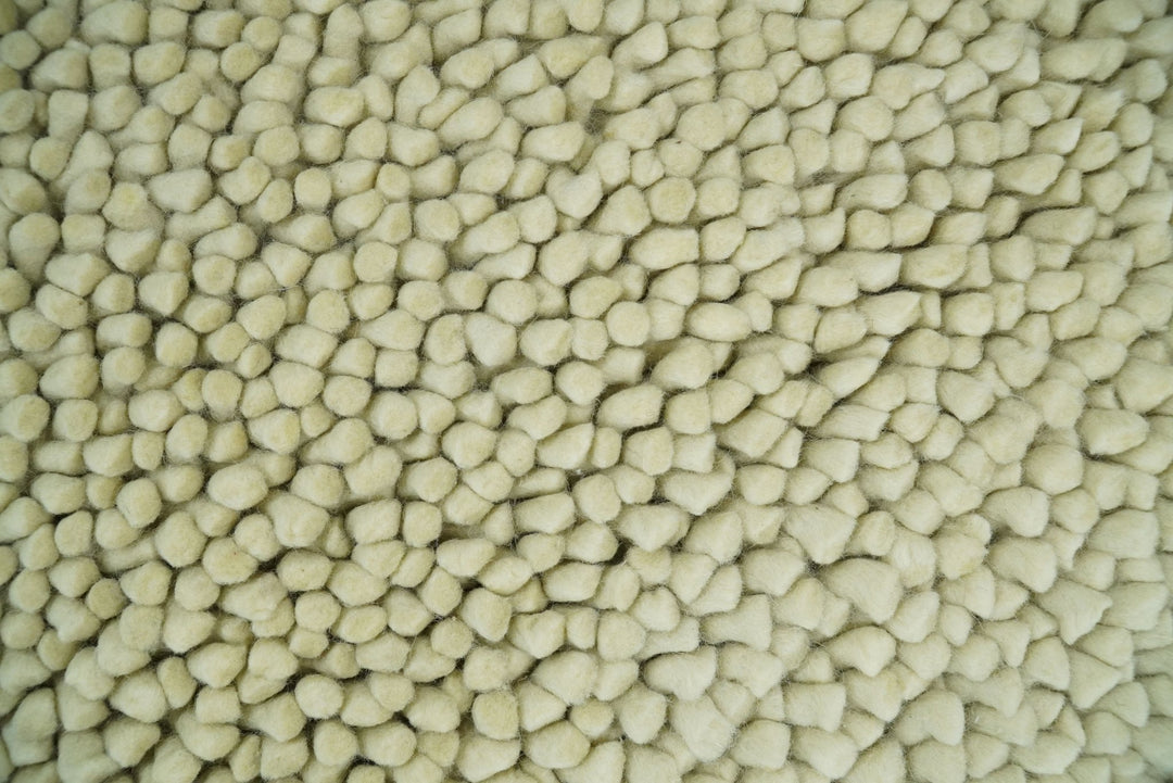 Square 3x3 Beige Wool Shag Handmade Felted Rug | SHA1 - The Rug Decor