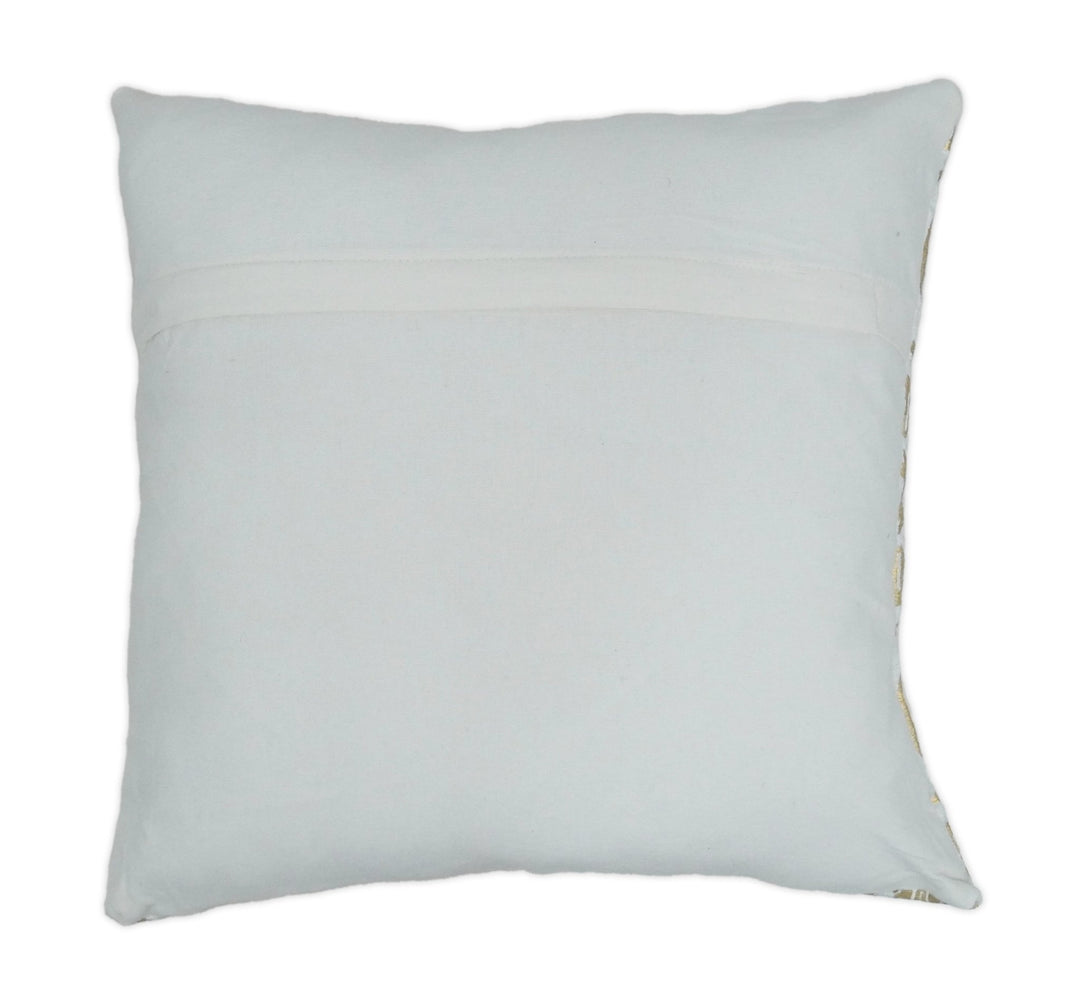 Square Geometric Printed Modern Contemporary Accent Gold and White Pillow Cover | PL08 - The Rug Decor