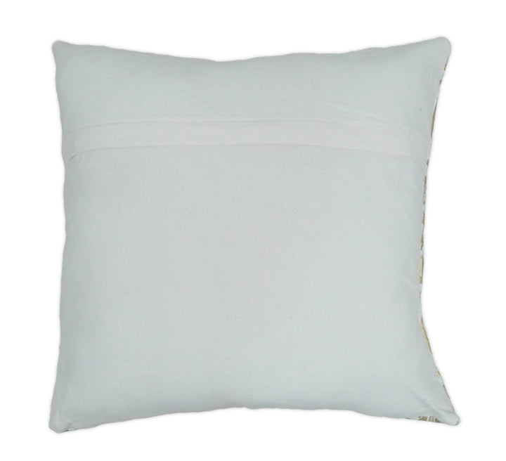 Square Geometric Printed Modern Contemporary Accent Gold and White Pillow Cover | PL08 - The Rug Decor