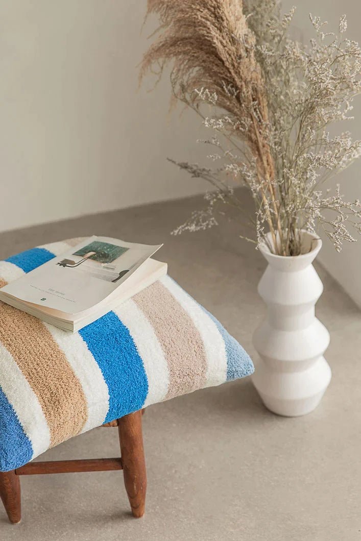 Striped Nautical and Vibrant 20x20 Inches Throw Pillow - The Rug Decor