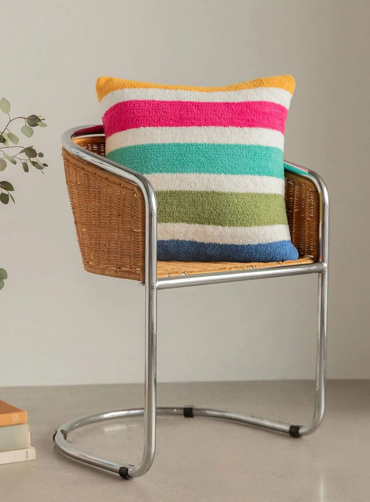 Striped Nautical and Vibrant 20x20 Inches Throw Pillow - The Rug Decor