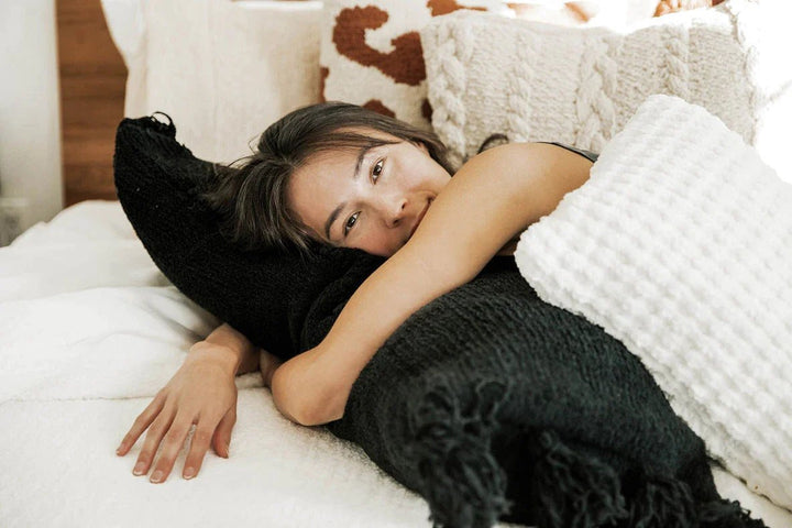 Super Soft Solid Sienna Braided Pom Pom Lumbar Pillow - The Rug Decor