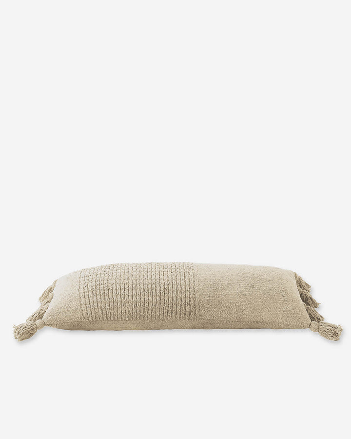 Super Soft Solid Sienna Braided Pom Pom Lumbar Pillow - The Rug Decor