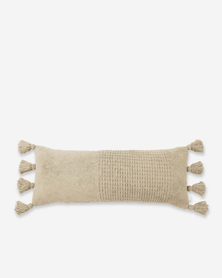 Super Soft Solid Sienna Braided Pom Pom Lumbar Pillow - The Rug Decor