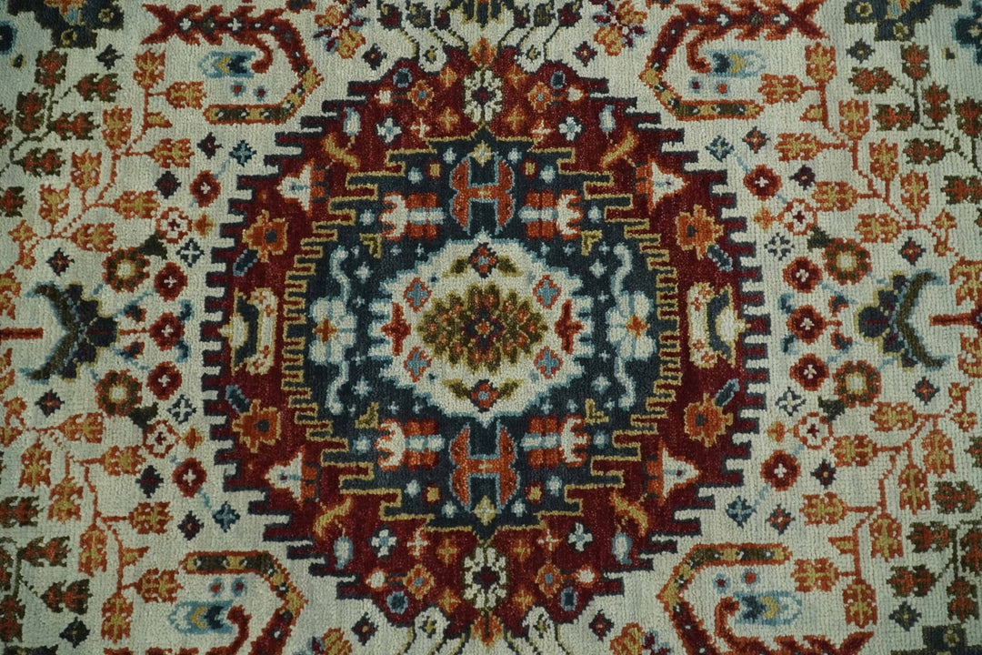 Tabriz Antique Persian 5x8, 6x9, 8x10, 9x12, 10x14 and 12x15 Hand Knotted Ivory, Charcoal and Rust Modern Traditional Persian Wool Rug | TRDCP900 - The Rug Decor