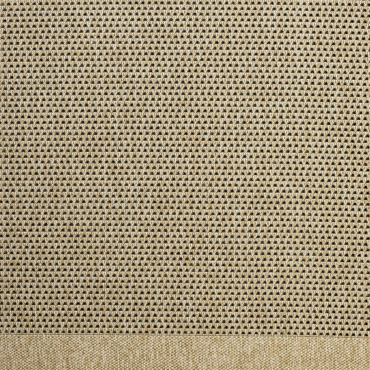 Tan and Charcoal Unique Net Design Flat Woven Indoor and Outdoor Safe Area Rug - The Rug Decor