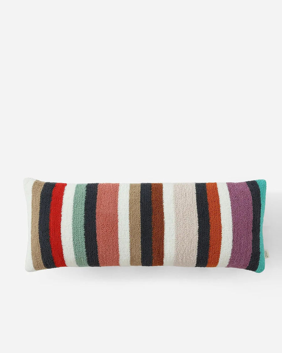 Tan And Colorful Striped Lumbar Pillow - The Rug Decor