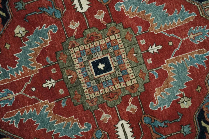 Traditional 9.11x13.8 Hand knotted Premium Fine Brown, Black and Ivory wool Area Rug - The Rug Decor