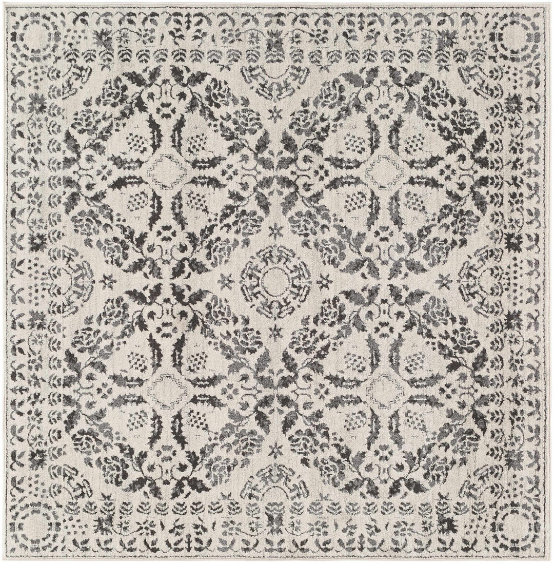Traditional Bohemian Beige, Gray and Charcoal Medallion Style Area Rug - The Rug Decor