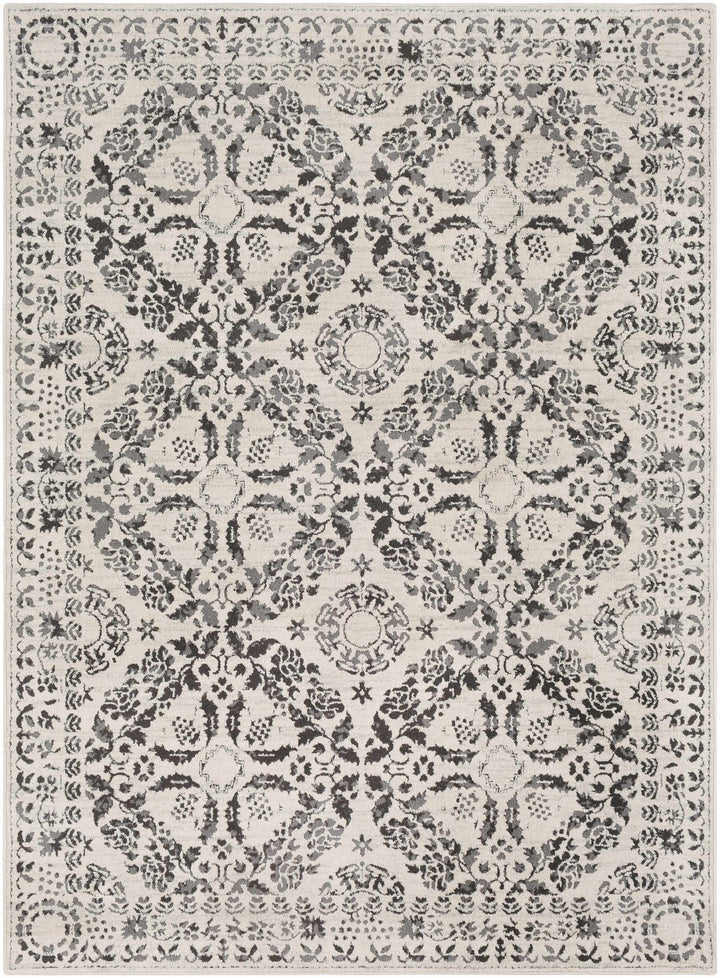 Traditional Bohemian Beige, Gray and Charcoal Medallion Style Area Rug - The Rug Decor