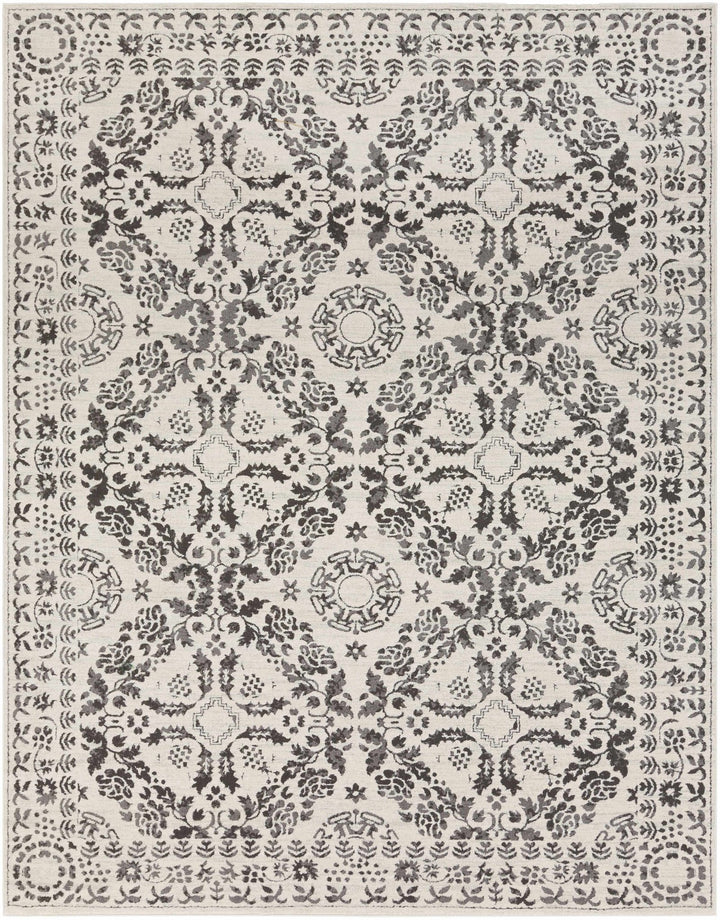 Traditional Bohemian Beige, Gray and Charcoal Medallion Style Area Rug - The Rug Decor