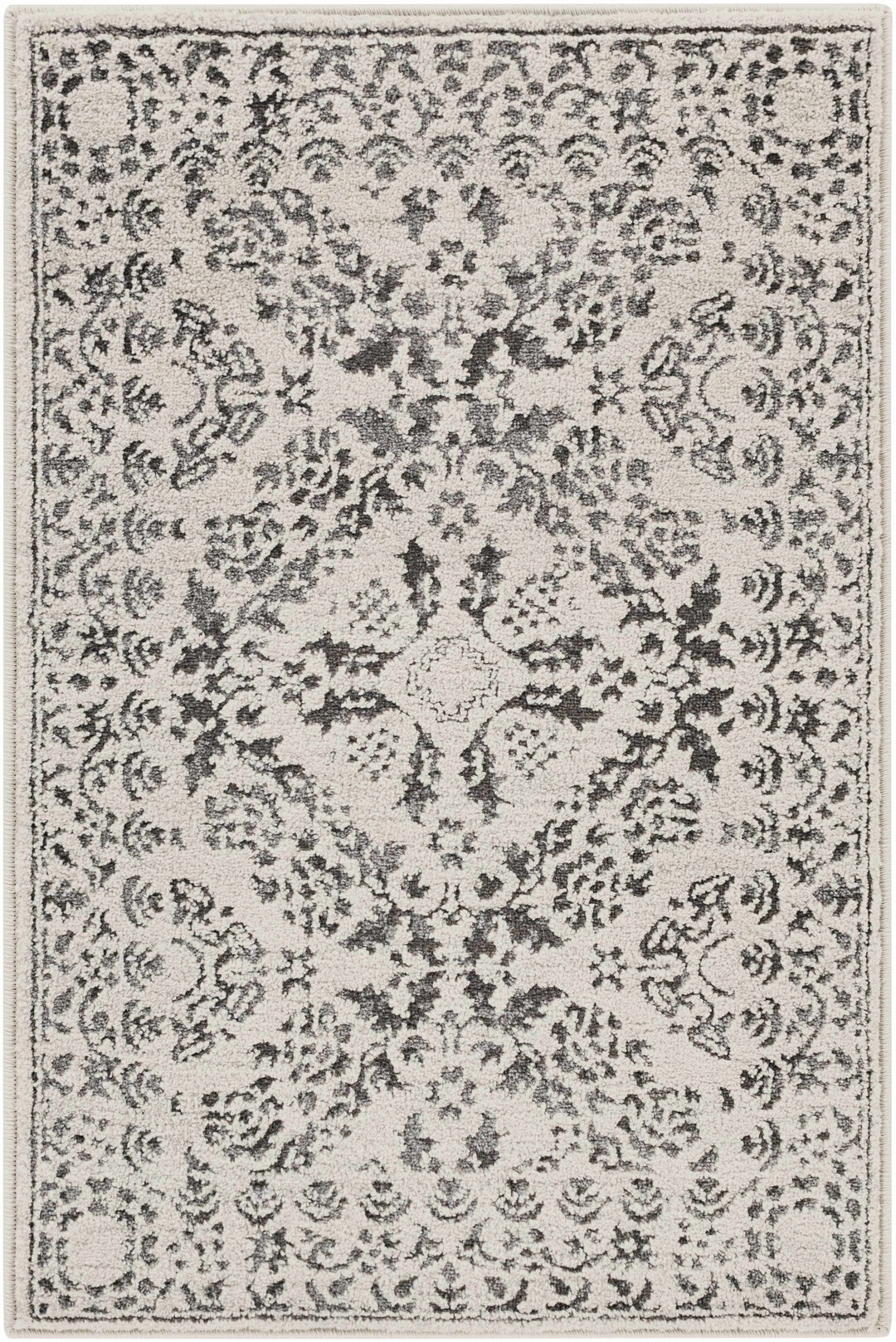 Traditional Bohemian Beige, Gray and Charcoal Medallion Style Area Rug - The Rug Decor