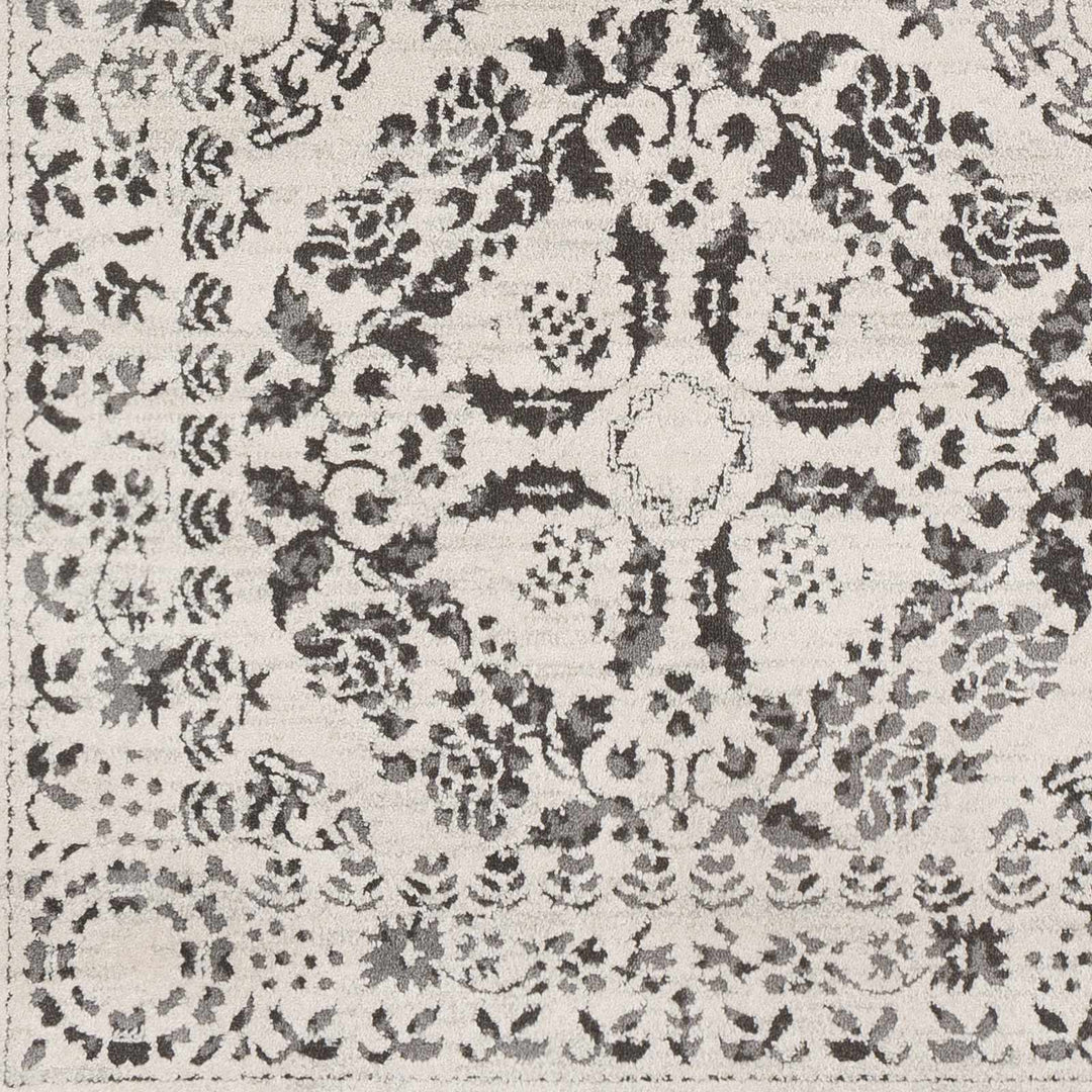 Traditional Bohemian Beige, Gray and Charcoal Medallion Style Area Rug - The Rug Decor