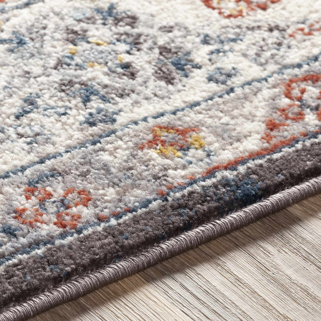 Traditional Design Heriz Serapi Cream, Charcoal, Blue, Gray, Mustard, red area rug - The Rug Decor