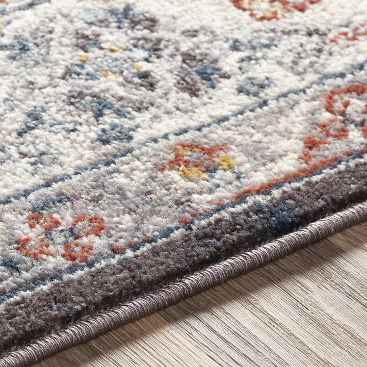 Traditional Design Heriz Serapi Cream, Charcoal, Blue, Gray, Mustard, red area rug - The Rug Decor