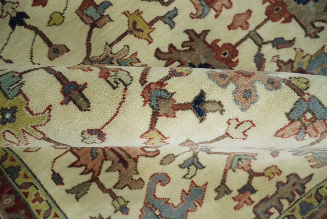 Traditional Floral Beige and Brown Vintage Style Hand knotted 8x10 wool Area Rug - The Rug Decor