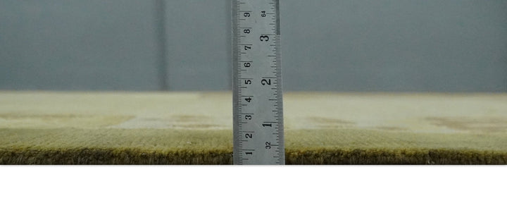 Traditional Floral Block Design Olive, Green and Brown Hand knotted 6x8 wool Area Rug - The Rug Decor