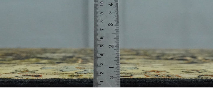 Traditional Floral Vintage Style Black and Olive Hand knotted 8x10 wool area Rug - The Rug Decor