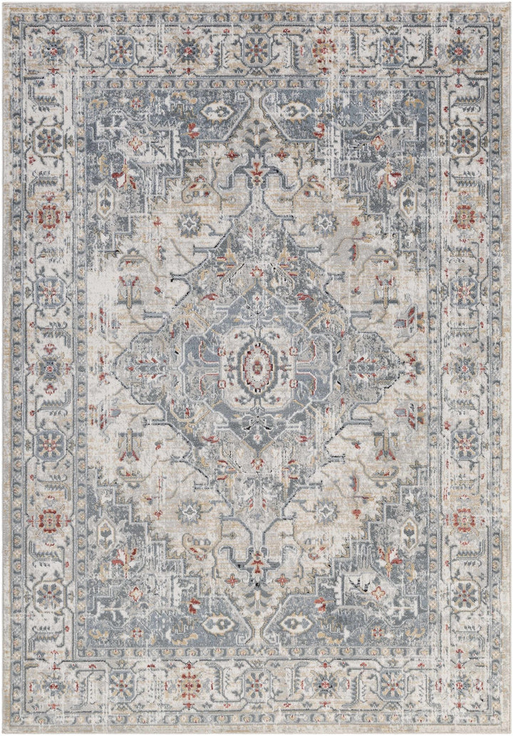 Traditional Heriz Design Antique Style Gray, Ivory, Beige and Brown Area Rug - The Rug Decor