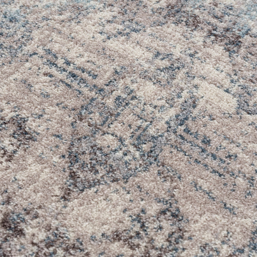 Traditional Heriz Design Beige, Blue and Brown Medium Pile Area Rug - The Rug Decor