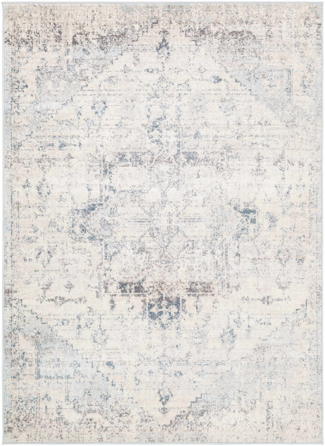 Traditional Heriz Design Beige, Blue and Brown Medium Pile Area Rug - The Rug Decor